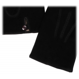 Viola Milano - Guanti in Pelle Scamosciata con Fodera in Cashmere - Nero - Handmade in Italy - Luxury Exclusive Collection