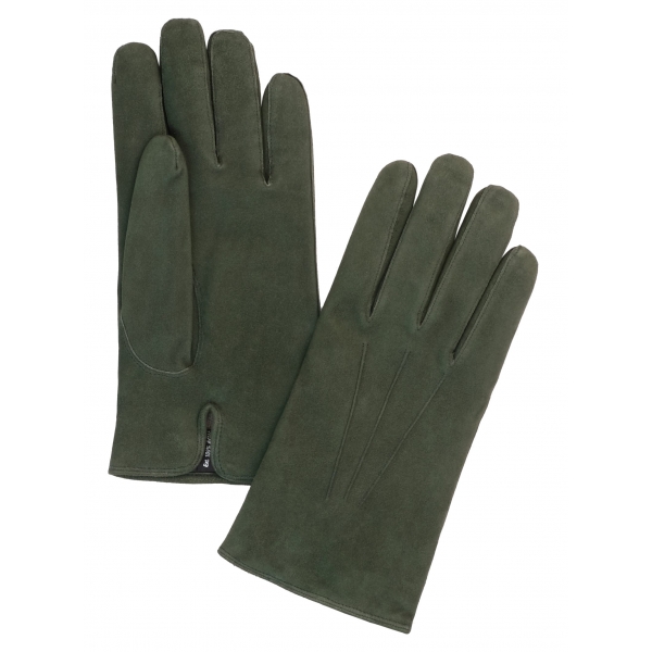 Viola Milano - Classic Suede Gloves with Rich Cashmere Lining - Foresta - Handmade in Italy - Luxury Exclusive Collection