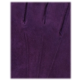Viola Milano - Guanti in Pelle Scamosciata con Fodera in Cashmere - Viola - Handmade in Italy - Luxury Exclusive Collection