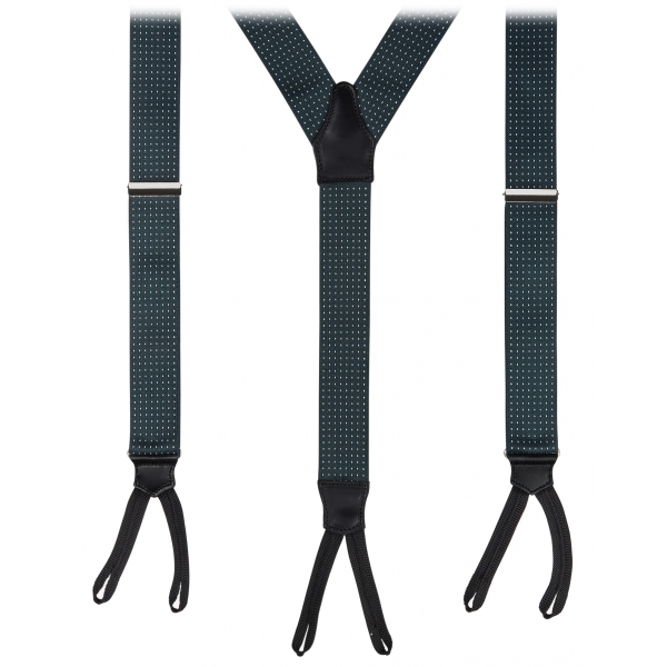 Viola Milano - Classic Width Braces l Braid Ends - Polka Dot Forest - Handmade in Italy - Luxury Exclusive Collection