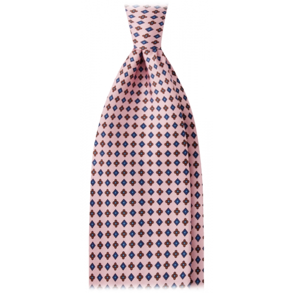 Viola Milano - Clover Floral Selftipped Silk Tie - Rosa Mix - Handmade in Italy - Luxury Exclusive Collection
