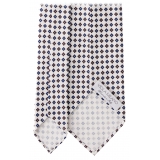 Viola Milano - Clover Floral Untipped Silk Tie - White - Handmade in Italy - Luxury Exclusive Collection