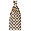 Viola Milano - Cravatta Como Floral Self-Tipped in Seta Italiana - Limone - Handmade in Italy - Luxury Exclusive Collection