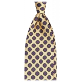 Viola Milano - Cravatta Como Floral Self-Tipped in Seta Italiana - Limone - Handmade in Italy - Luxury Exclusive Collection