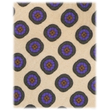 Viola Milano - Cravatta Como Floral Self-Tipped in Seta Italiana - Limone - Handmade in Italy - Luxury Exclusive Collection