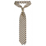 Viola Milano - Cravatta Como Floral Self-Tipped in Seta Italiana - Limone - Handmade in Italy - Luxury Exclusive Collection