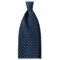 Viola Milano - Cravatta in Seta con Motivo a Croce e Cerchio - Blu Navy Mix - Handmade in Italy - Luxury Exclusive Collection