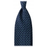 Viola Milano - Cross Circle Selftipped Silk Tie - Navy Mix - Handmade in Italy - Luxury Exclusive Collection