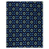 Viola Milano - Cravatta in Seta con Motivo a Croce e Cerchio - Blu Navy Mix - Handmade in Italy - Luxury Exclusive Collection