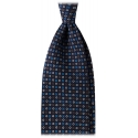 Viola Milano - Cravatta in Seta Croce e Cerchio - Blu Navy Classico - Handmade in Italy - Luxury Exclusive Collection