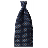 Viola Milano - Cravatta in Seta Croce e Cerchio - Blu Navy Classico - Handmade in Italy - Luxury Exclusive Collection