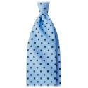 Viola Milano - Cravatta in Seta con Motivo Floreale Incrociato - Azzurro - Handmade in Italy - Luxury Exclusive Collection