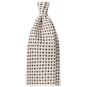 Viola Milano - Cross Floral Untipped Silk Tie - White - Handmade in Italy - Luxury Exclusive Collection