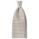 Viola Milano - Cross Floral Untipped Silk Tie - White - Handmade in Italy - Luxury Exclusive Collection