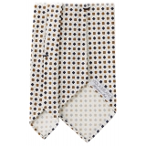 Viola Milano - Cross Floral Untipped Silk Tie - White - Handmade in Italy - Luxury Exclusive Collection
