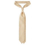Viola Milano - Cravatta in Seta Italiana con Motivo a Cubo - Giallo - Handmade in Italy - Luxury Exclusive Collection