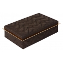 Viola Milano - Scatola Decorativa in Pelle Scamosciata Selvaggia - Marrone - Handmade in Italy - Luxury Exclusive Collection
