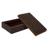 Viola Milano - Scatola Decorativa in Pelle Scamosciata Selvaggia - Marrone - Handmade in Italy - Luxury Exclusive Collection