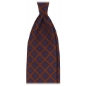 Viola Milano - Diamond Floral Untipped Silk Tie - Coffee Mix - Handmade in Italy - Luxury Exclusive Collection