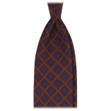 Viola Milano - Diamond Floral Untipped Silk Tie - Coffee Mix - Handmade in Italy - Luxury Exclusive Collection