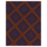 Viola Milano - Diamond Floral Untipped Silk Tie - Coffee Mix - Handmade in Italy - Luxury Exclusive Collection