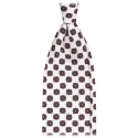 Viola Milano - Cravatta in Seta con Motivo Floreale a Diamante - Mix Bianco - Handmade in Italy - Luxury Exclusive Collection