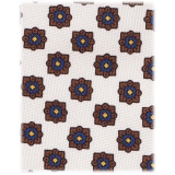 Viola Milano - Diamond Floral Untipped Silk Tie - White Mix - Handmade in Italy - Luxury Exclusive Collection