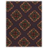 Viola Milano - Cravatta Vintage in Seta con Motivo Floreale a Rombi - Blu Navy - Handmade in Italy - Luxury Exclusive Collection