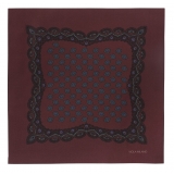 Viola Milano - Diamond Archive Printed Silk Pocket Square - Brown Mix - Handmade in Italy - Luxury Exclusive Collection