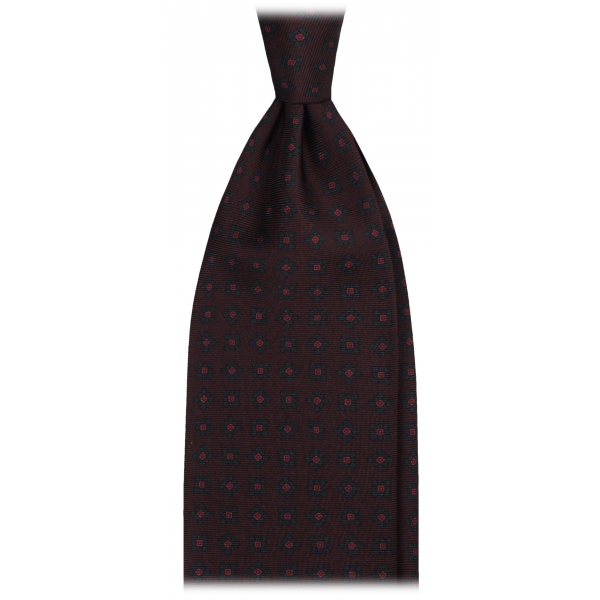 Viola Milano - Diamond Bloom Selftipped Silk Tie - Brown Mix - Handmade in Italy - Luxury Exclusive Collection