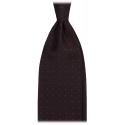 Viola Milano - Diamond Bloom Selftipped Silk Tie - Brown Mix - Handmade in Italy - Luxury Exclusive Collection