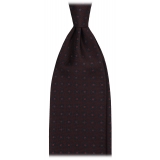 Viola Milano - Diamond Bloom Selftipped Silk Tie - Brown Mix - Handmade in Italy - Luxury Exclusive Collection