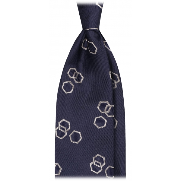 Viola Milano - Cravatta Vintage in Seta con Ricamo Diamond Bloom - Sabbia - Handmade in Italy - Luxury Exclusive Collection