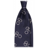 Viola Milano - Cravatta Vintage in Seta con Ricamo Diamond Bloom - Sabbia - Handmade in Italy - Luxury Exclusive Collection