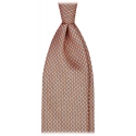 Viola Milano - Diamond Chain Selftipped Silk Tie - Coral - Handmade in Italy - Luxury Exclusive Collection