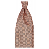 Viola Milano - Diamond Chain Selftipped Silk Tie - Coral - Handmade in Italy - Luxury Exclusive Collection