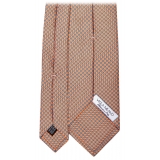 Viola Milano - Diamond Chain Selftipped Silk Tie - Coral - Handmade in Italy - Luxury Exclusive Collection