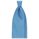 Viola Milano - Diamond Chain Selftipped Silk Tie - Sea - Handmade in Italy - Luxury Exclusive Collection