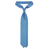 Viola Milano - Diamond Chain Selftipped Silk Tie - Sea - Handmade in Italy - Luxury Exclusive Collection