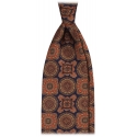 Viola Milano - Cravatta in Seta con Motivo Floreale a Rombi - Mix Mezzanotte - Handmade in Italy - Luxury Exclusive Collection