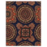 Viola Milano - Diamond Floral Handprinted Untipped Silk Tie - Midnight Mix - Handmade in Italy - Luxury Exclusive Collection