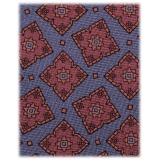 Viola Milano - Diamond Floral Handprinted Selftipped Silk Tie - Sea - Handmade in Italy - Luxury Exclusive Collection