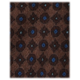 Viola Milano - Diamond Floral Italian Wool Tie - Brown - Handmade in Italy - Luxury Exclusive Collection