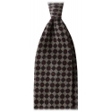 Viola Milano - Diamond Floral Italian Wool Tie - Grey - Handmade in Italy - Luxury Exclusive Collection