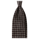 Viola Milano - Diamond Floral Italian Wool Tie - Grey - Handmade in Italy - Luxury Exclusive Collection