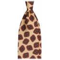 Viola Milano - Diamond Floral Selftipped Italian Silk Tie - Yellow - Handmade in Italy - Luxury Exclusive Collection