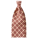Viola Milano - Diamond Floral Selftipped Silk Tie - Yellow - Handmade in Italy - Luxury Exclusive Collection