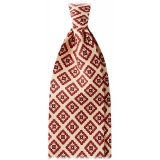 Viola Milano - Diamond Floral Selftipped Silk Tie - Yellow - Handmade in Italy - Luxury Exclusive Collection
