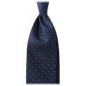 Viola Milano - Cravatta in Seta Madder con Ricamo a Diamante - Blu Navy - Handmade in Italy - Luxury Exclusive Collection