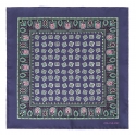 Viola Milano - Fazzoletto in Seta Stampata con Motivo a Rombi - Blu Navy/Menta - Handmade in Italy - Luxury Exclusive Collection